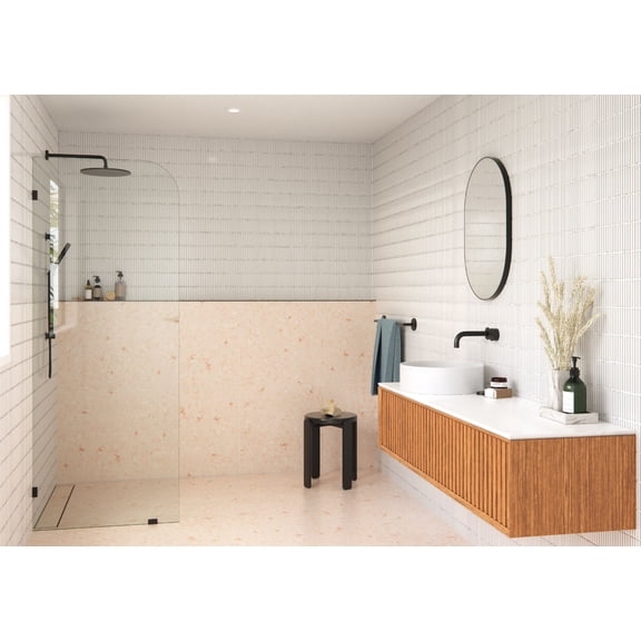 Glass Warehouse GW-F-RAD-34-MB Solaris 78" High X 34" Wide Shower Screen Frameless Shower