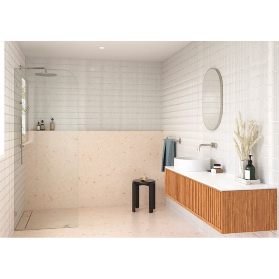 Glass Warehouse GW-F-RAD-38-BN Solaris 78" High X 38" Wide Shower Screen Frameless Shower