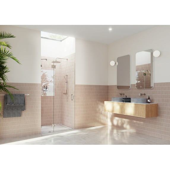 Glass Warehouse Gw-Gh-37.25 Halo 78" High X 37-1/4" Wide Hinged Frameless Shower Door -