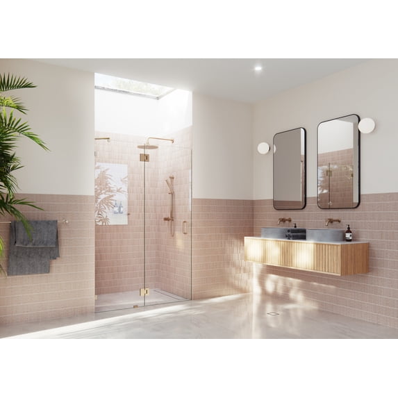 Glass Warehouse Gw-Gh-53.25 Halo 78" High X 53-1/4" Wide Hinged Frameless Shower Door -