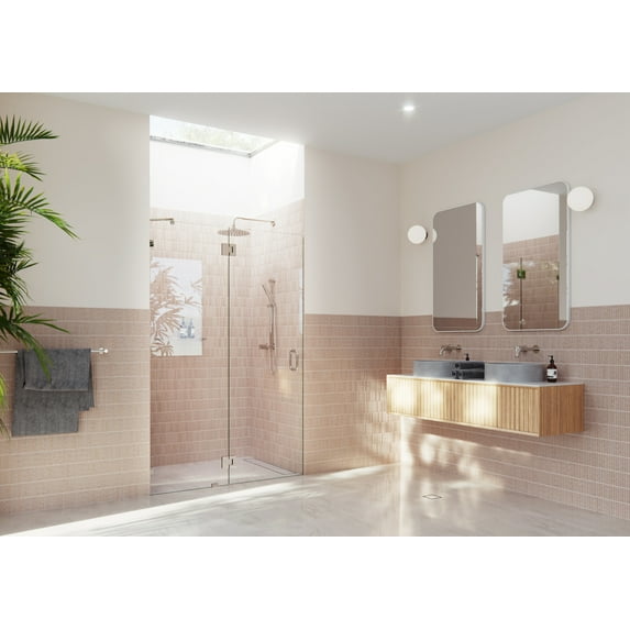 Glass Warehouse Gw-Gh-54.75 Halo 78" High X 54-3/4" Wide Hinged Frameless Shower Door -