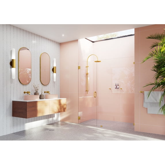 Glass Warehouse GW-WH-65.75-SB Illume 78" High X 65-3/4" Wide Hinged Frameless Shower Door