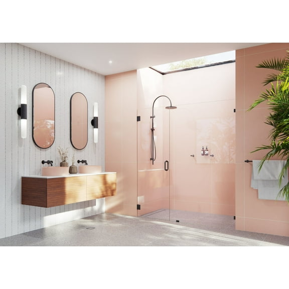 Glass Warehouse Gw-Wh-74.25 Illume 78" High X 74-1/4" Wide Hinged Frameless Shower Door -