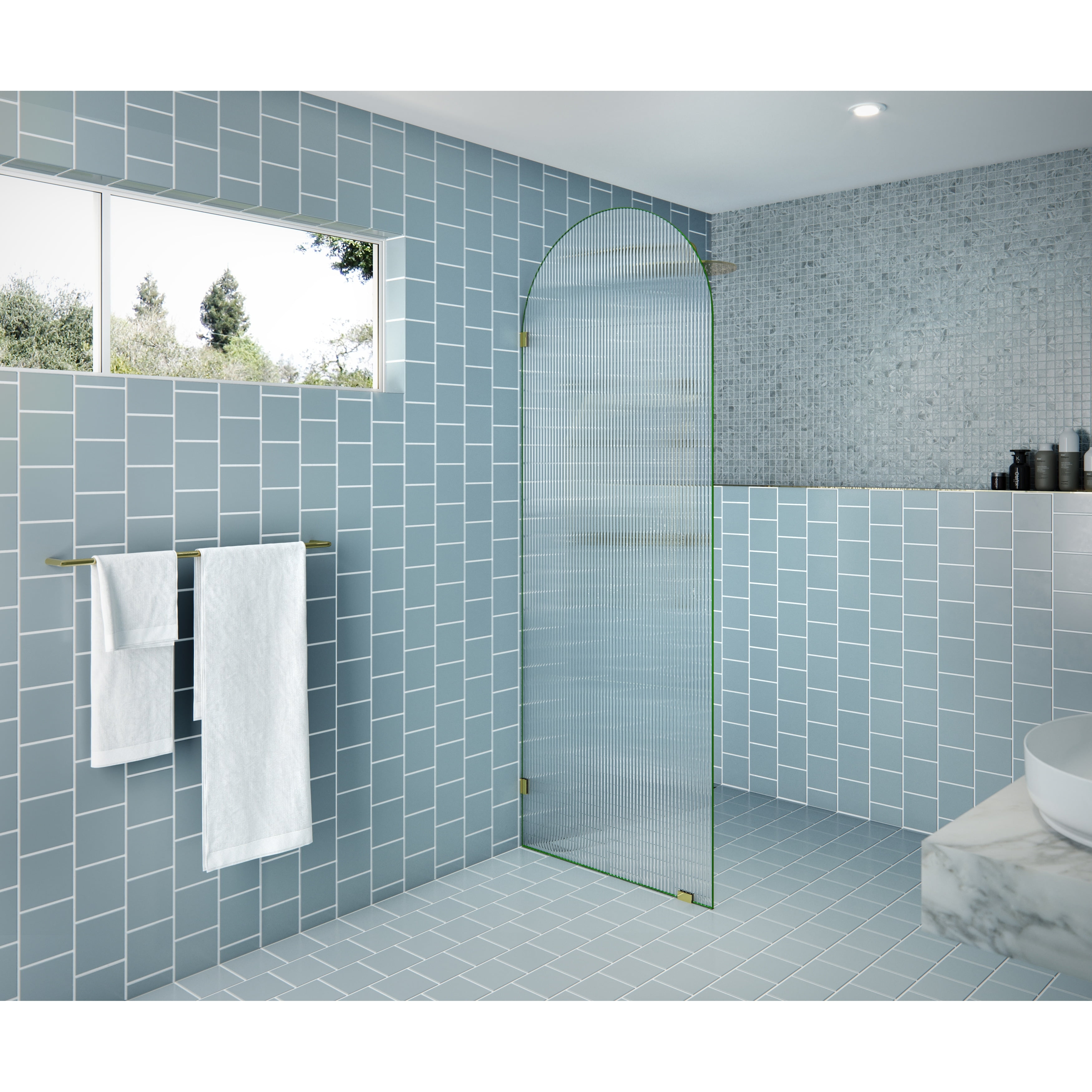 Glass Warehouse Maven 30 in. x 86.75 in. Fully Frameless Glass Shower ...