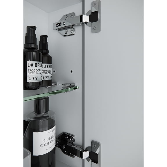 Glass Warehouse One Door Steel Frame Round Shape Medicine Cabinet Satin Brass