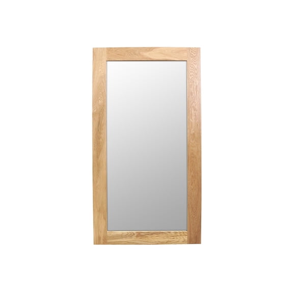 Glass Warehouse Rectangular 44" x 24" Wide-Framed Oak Wood Mirror - 44" x 24"