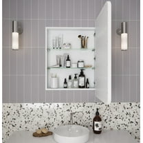 Glass Warehouse Sc1-Sq-22X32 Calla 22" X 32" Framed Single Door Medicine Cabinet - White