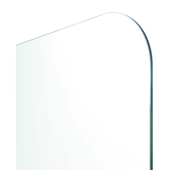 Glass Warehouse Solaris 30 in. x 58.25 in. Frameless Bathtub Shower Door - Single Fixed Panel Radius Chrome Chrome Finish