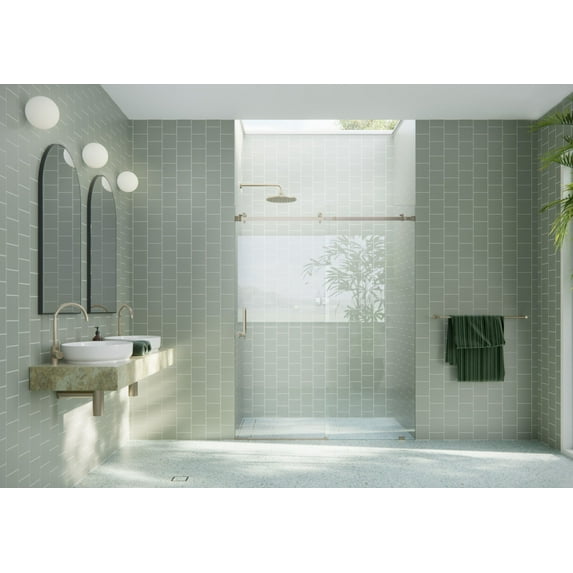 Glass Warehouse Sqsld-56 Astro 78" High X 56" Wide Sliding Frameless Shower Door - Bronze