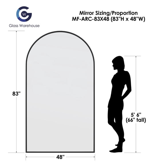 Glass Warehouse Stainless Steel 48” x 83” Shatter Resistant Mirror