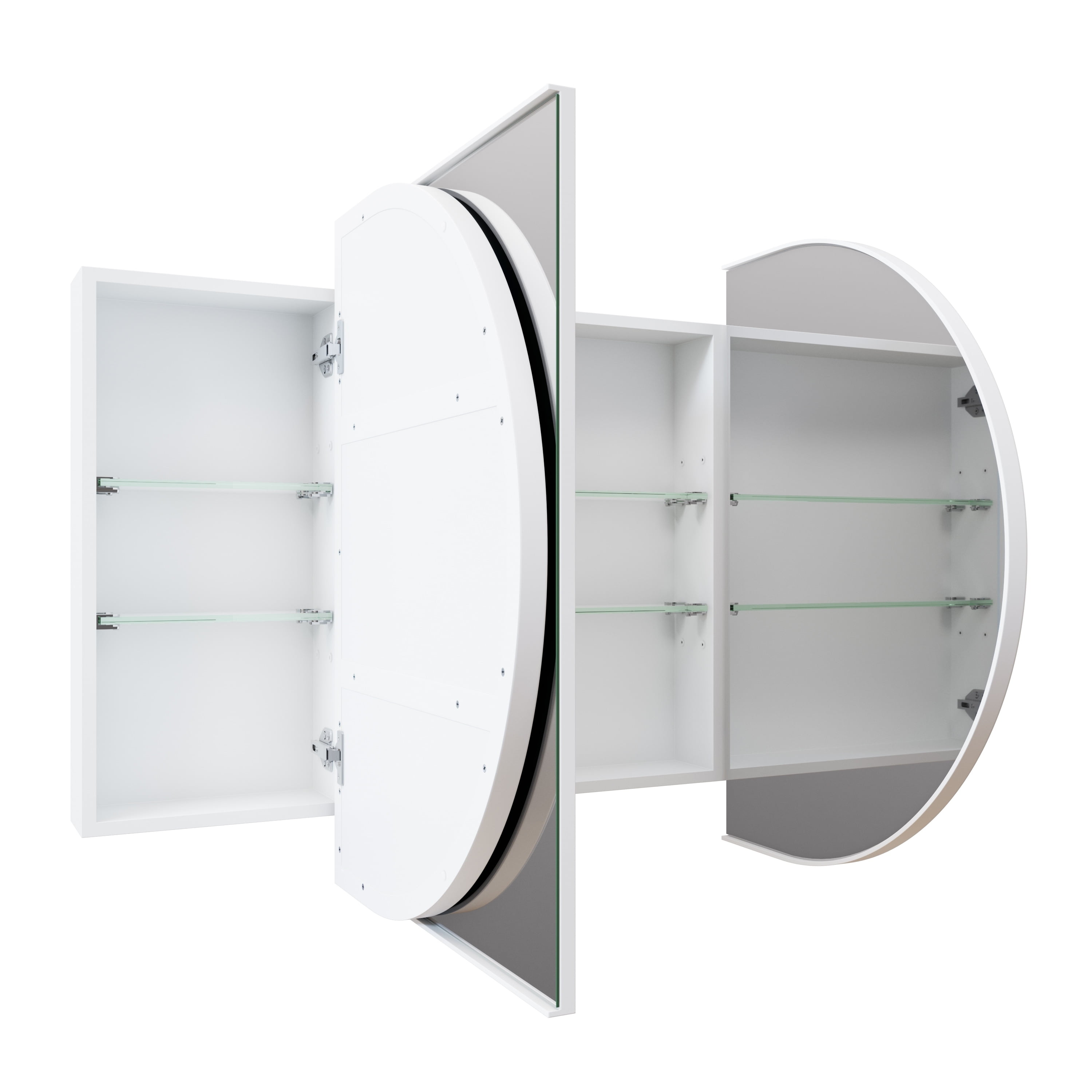 White 60" x 30" Recessed Medicine Cabinet with Adjustable Shelves
