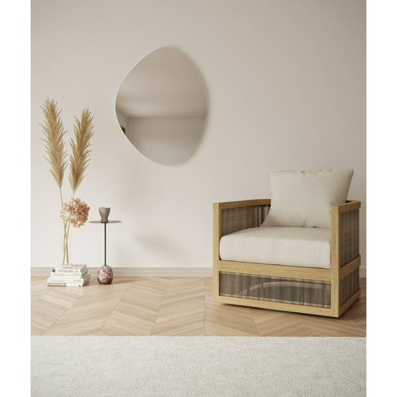 Glass Warehouse Starla 28 in. x 36 in. Pebble Mirror White