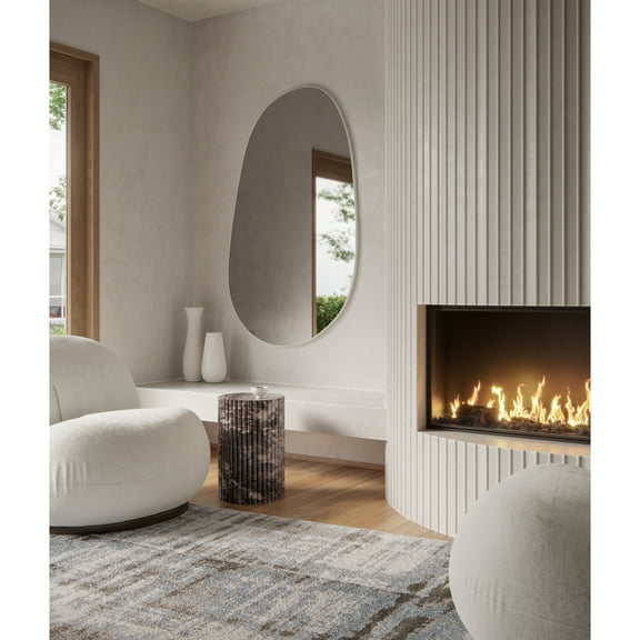 Glass Warehouse Starla 36 in. x 59 in. Pebble Mirror White