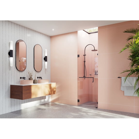 Glass Warehouse TBWH-33-75-MB Umbra 78" High X 33-3/4" Wide Hinged Frameless Shower Door -