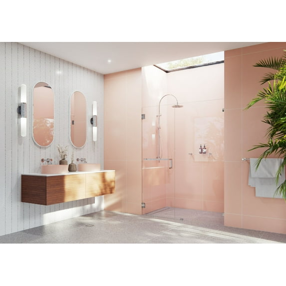 Glass Warehouse Tbwh-61 Umbra 78" High X 61" Wide Hinged Frameless Shower Door - Chrome