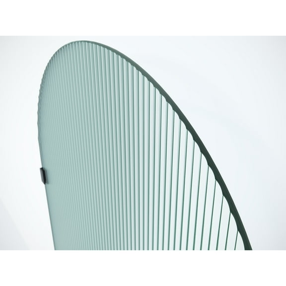 Glass Warehouse Venus 34 in. x 66.75 in. Single Fixed Frameless Arched Fluted Frosted Bathtub Panel Oil Rubbed Bronze Oil Rubbed Bronze Finish