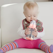 Glass Water Bottle,300ML Wide Caliber PP Baby Bottle With Handle Anti Drop Anti Flatulence Plastic Baby Bottle