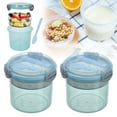 thumbnail image 1 of Glass Water Bottle,3pc Portable Reusable Parfait Cups With Lids Yogurt Cup With Topping Cereal Or Oatmeal Container Leak Proof Breakfast On The Cups 20OZ For Meal Pre Protion, 1 of 9