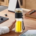 thumbnail image 1 of Glass Water Bottle with Infuser Double Wall Tea Bottle Leakproof Heat Resistant Tea Infuser Bottle for Loose Leaf Tea Travel Office Drinking Bottle Portable Tea Cup, 1 of 6