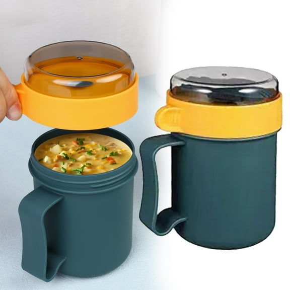 Glass Water Bottle,Microwave Soup Mug With Lid And Portable Breakfast Cup Container Porridge Lunch Box With Spoon