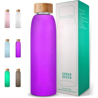 Waterdrop BPA Free Glass Water Bottle Insulating Neoprene Sleeve & Bamboo  Lid,Clean, 20 Fluid Ounces