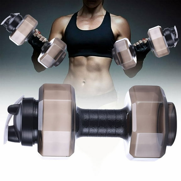 Glass Water Bottle,Sports Kettle Plastic Dumbbell Cup 2600ML Large Capacity Fitness Cup Dumbbell Sports Running Fitness Pot
