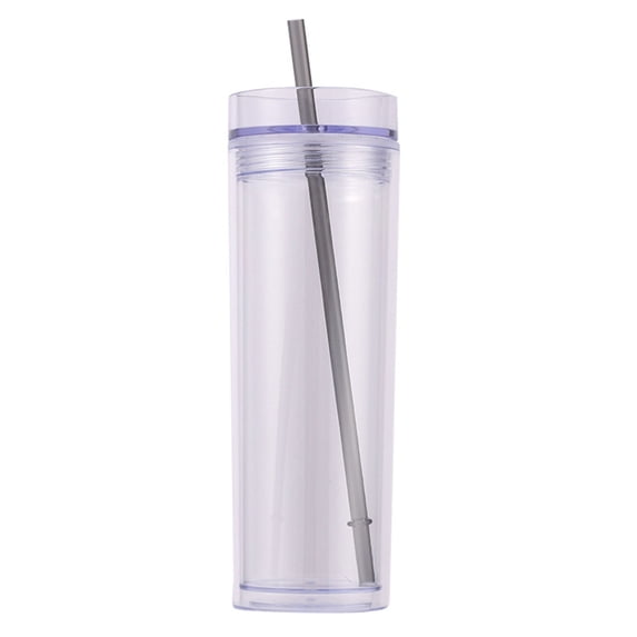 Glass Water Bottle,Tall Skinny Tumblers Acrylic 16 Ounce Tumblers