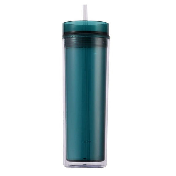 Glass Water Bottle,Tall Skinny Tumblers Acrylic 16 Ounce Tumblers