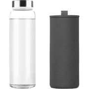 Glass Water Bottles 32 oz, 1 liter / 1000ml Wide Mouth Glass Drinking Bottles with , Large Borosilicate Water Bottle for School Office Travel Yoga Gym, 1 Pack