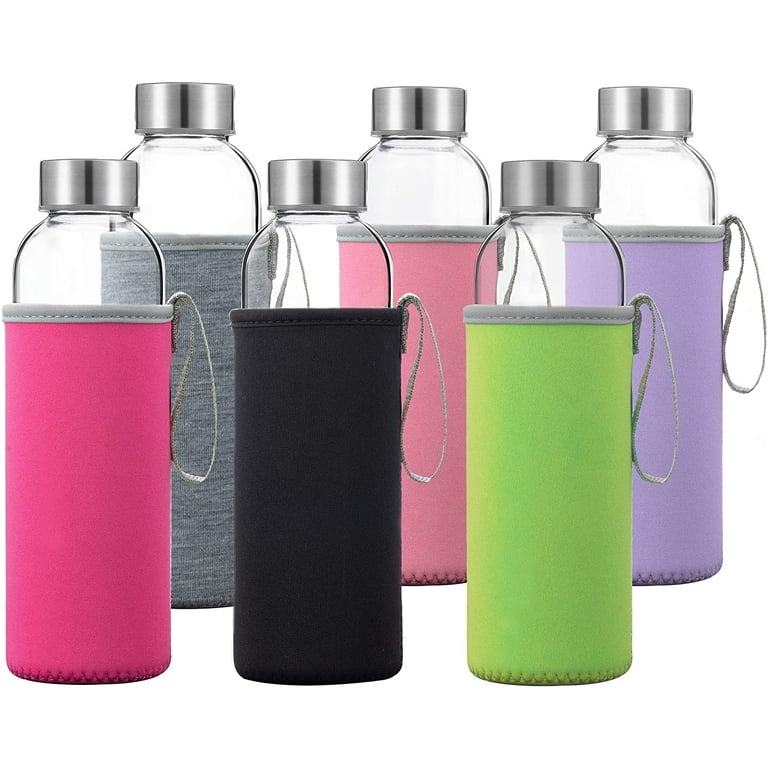 SureSave Glass Water Bottles with Stainless Steel Lids and Sleeves | 18 Oz  Reusable Glass Bottles wi…See more SureSave Glass Water Bottles with