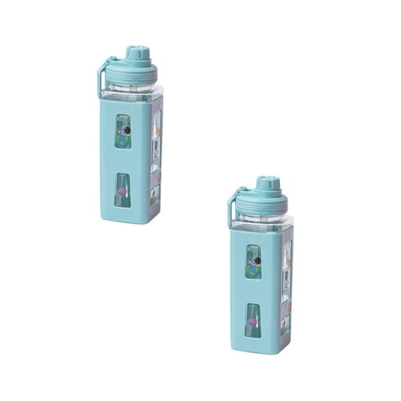 Glass Water Bottles Kawaii Water Bottle With Cute Large Water Bottles With Kawaii Stickers Aesthetic Leakproof Square Drinking Bottle
