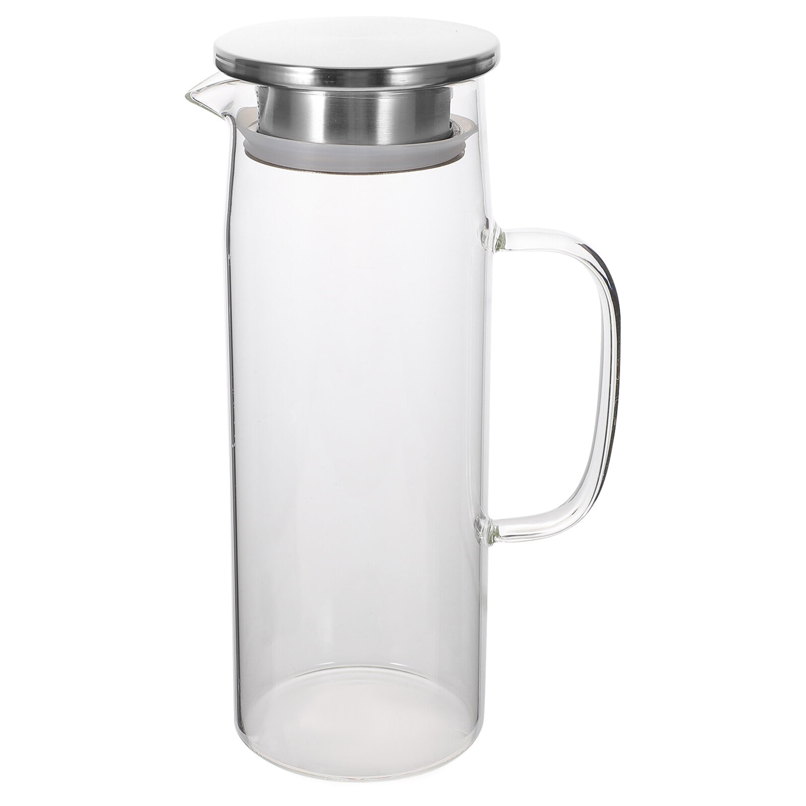 Glass Water Jug Lid Beverage Carafe Fridge Pitcher Kettle Cold Teapot Spout Refrigerator