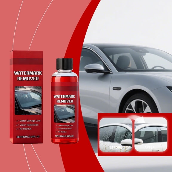 Glass Water Stain Remover – Multi-Purpose Glass Cleaner for Windows, Doors, Car, 100ml • Removes Hard Water Stains, Streak-Free Shine, Safe on All Surfaces