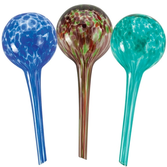 Glass Watering Globes, Set of 3
