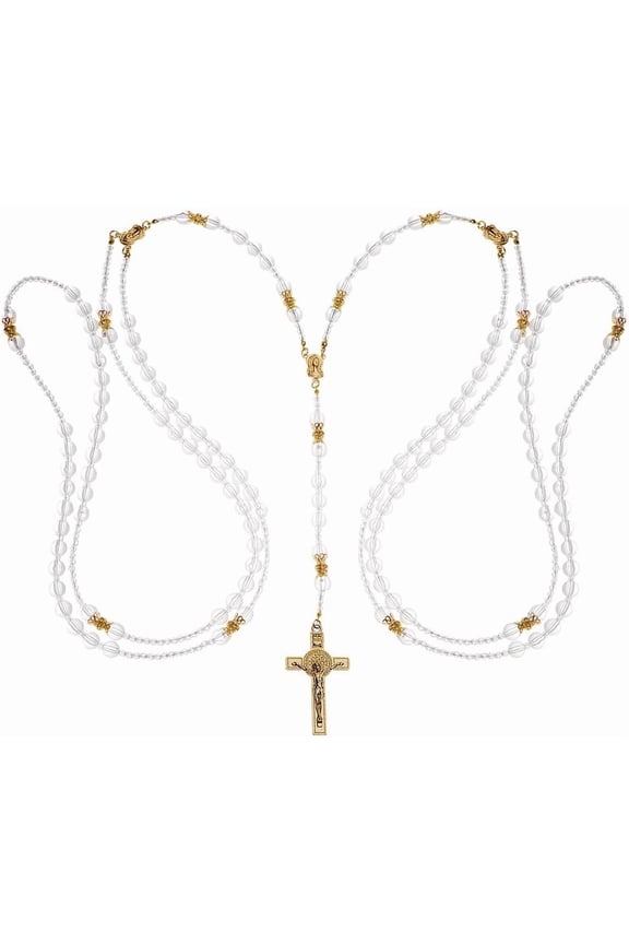 Glass Wedding Cord with Alloy Charms Wedding Lasso Rope Golden 1030mm for DIY