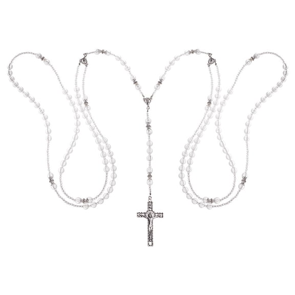 Glass Wedding Cord with Alloy Charms Wedding Lasso Rope Platinum 1030mm