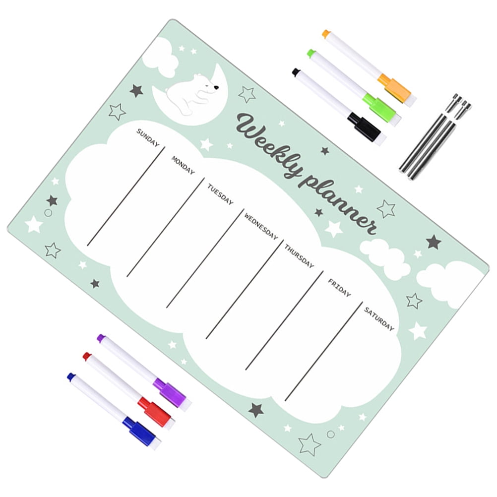 Glass White Board Notepads Refrigerator Whiteboard Pen