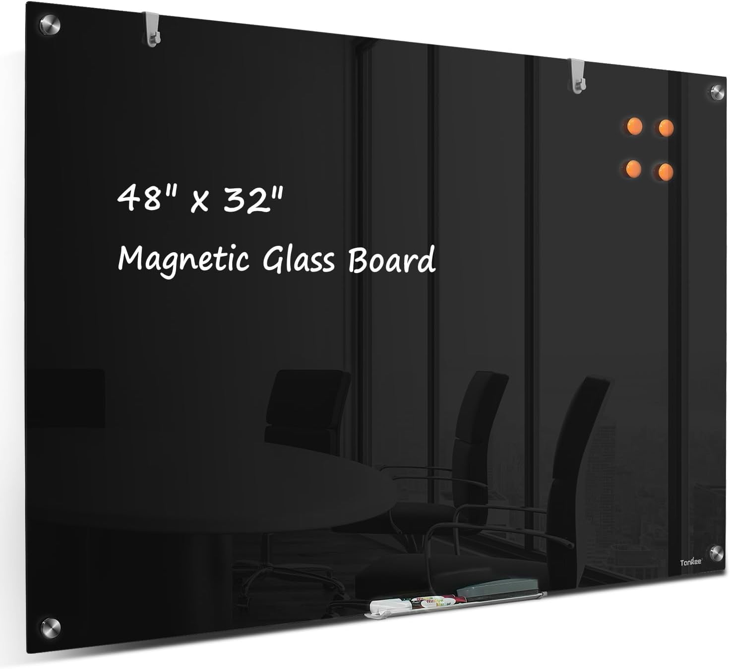Magnetic Glass Whiteboard - Glass Dry Erase Board 36x48 Large Frameless Glass Board For Walls Office School And Home