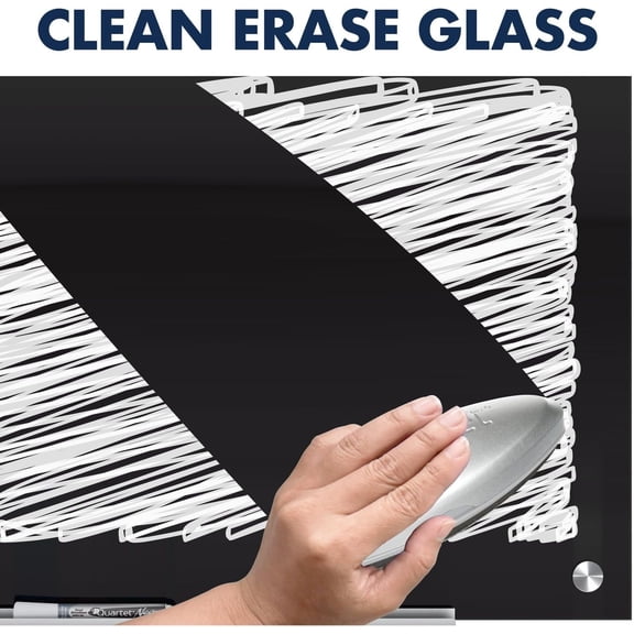 Glass Whiteboard, Magnetic Dry Erase White Board, 24" x 18", Black Surface, Infinity (G2418B)