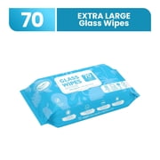 Air Jungles Glass and Window Cleaner Wipes 70 Count, Extra Large 8 x 10 , Streak Free for Car Windshield Headlight Mirror Tile Household Appliance