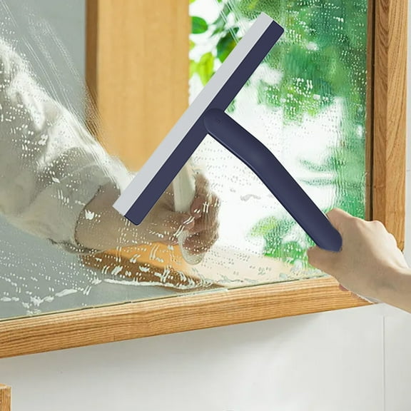 Glass Window Wiper | Shower Squeegee for Mirrors & Countertops | Multi-Surface Silicone Scraper for Bathroom & Car Cleaning | Blue, Pink, Green, White