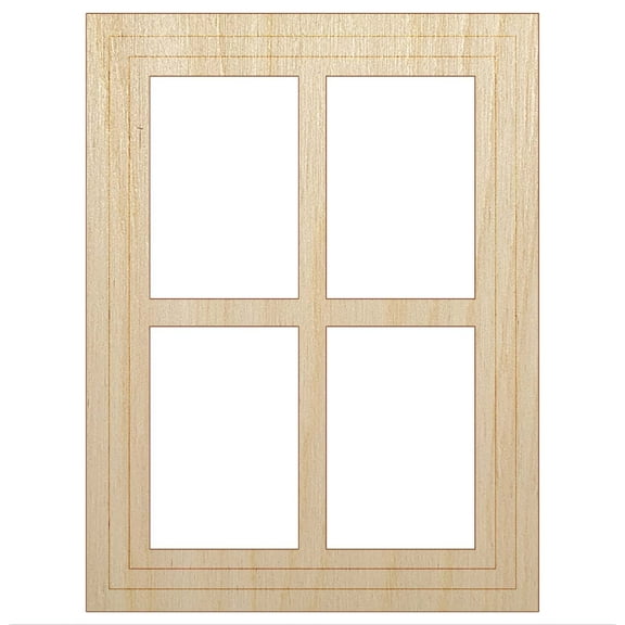 Glass Window Wood Shape Unfinished Piece Cutout Craft DIY Projects - 4.70 Inch Size - 1/8 Inch Thick