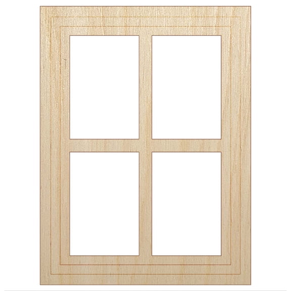 Glass Window Wood Shape Unfinished Piece Cutout Craft DIY Projects - 6.25 Inch Size - 1/8 Inch Thick