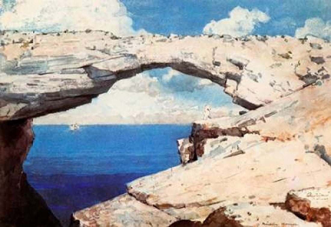 Glass Windows Bahamas Canvas Art - Winslow Homer (12 x 18)