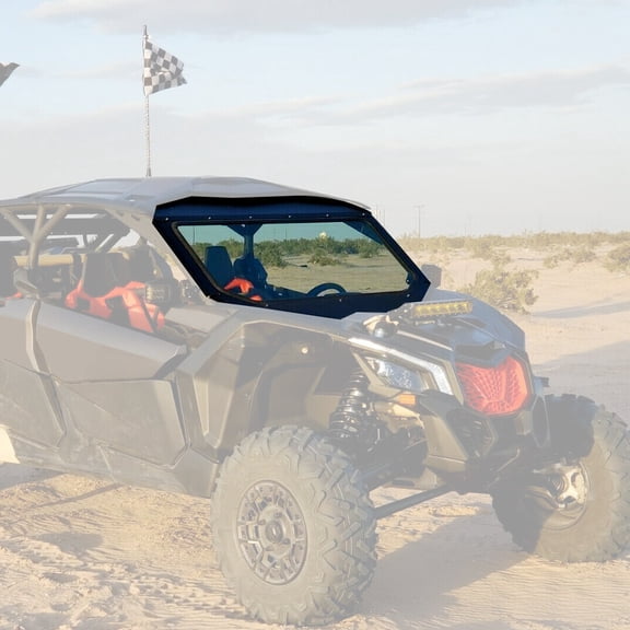 Glass Windshield Black Full Size For Can Am Maverick X3 UV Protect