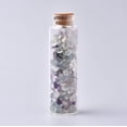 thumbnail image 1 of Glass Wishing Bottle For Pendant Decoration with Fluorite Chip Beads Inside and Cork Stopper 22x71mm Fluorite, 1 of 3