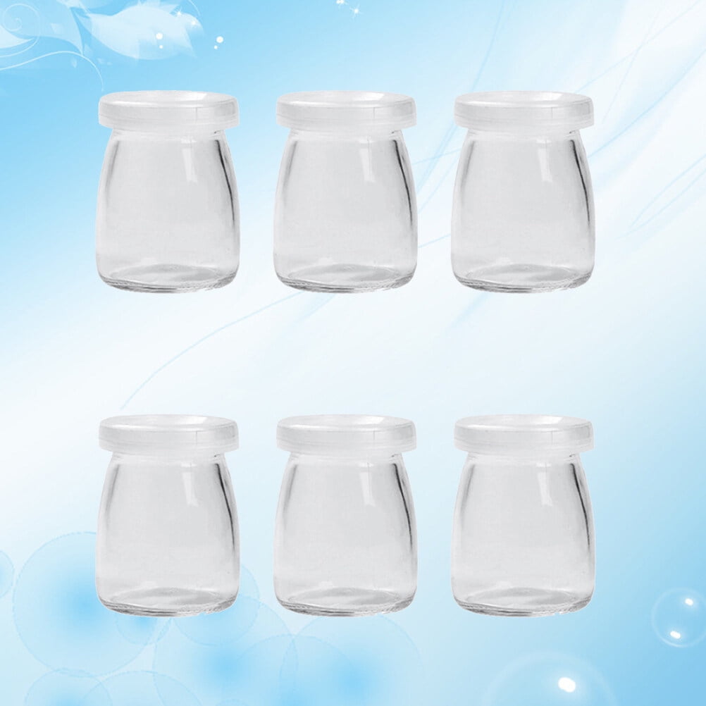 Glass Yogurt Jars 4pcs Glass Pudding Cup Unleaded Cup High Temperature Resistant Kitchen