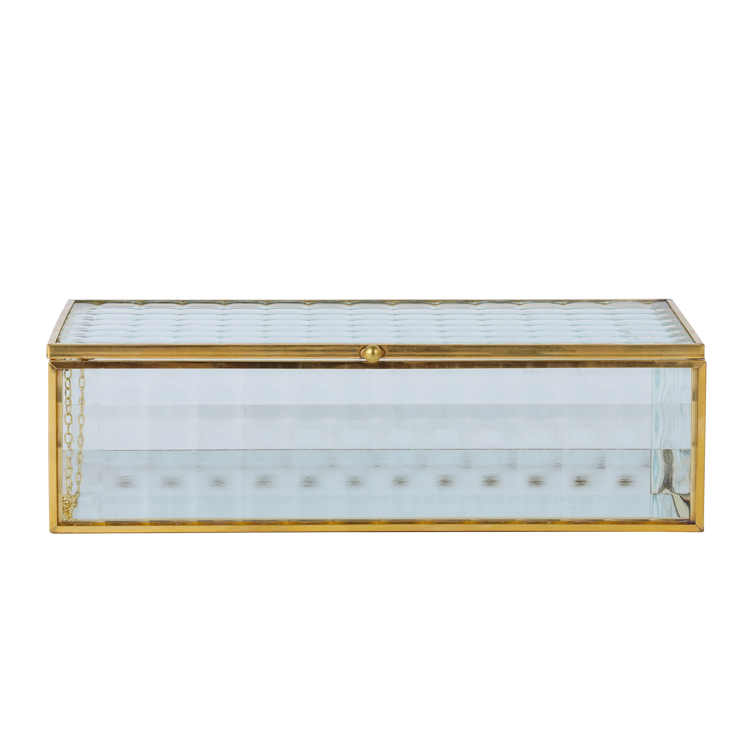 Home Decor Collection Sterling & Noble Home Textured Glass and Cooper Rectangular Tabletop Decorative Trinket Box