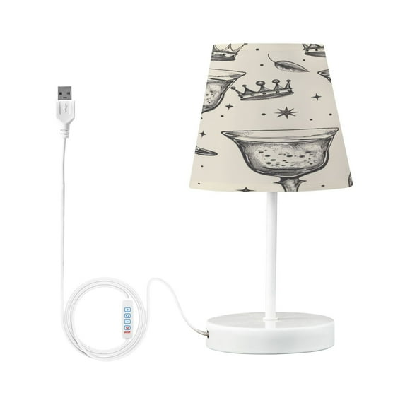 Glass and Crown Desk Lamp LED Table Nightstand Lamps with 3 Color Temperatures for Home Bedroom Living Room Decor 6x11