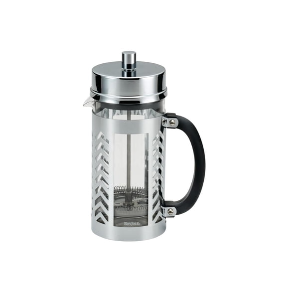 Glass and Stainless Steel Chevron 33.8 - Oz. French Press for Coffee Brewing